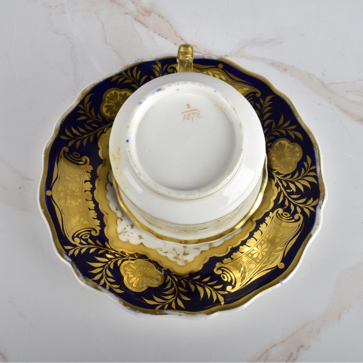 Antique French Porcelain Cups and Saucers