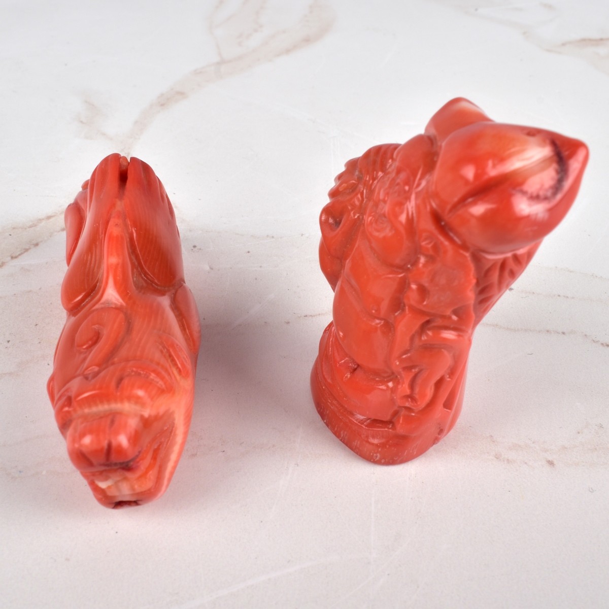 Antique Chinese Coral Figurines