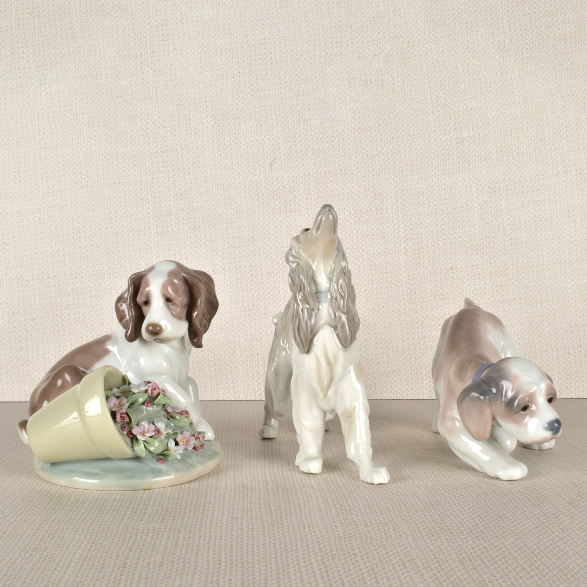 Lladro Porcelain Dog Figurines