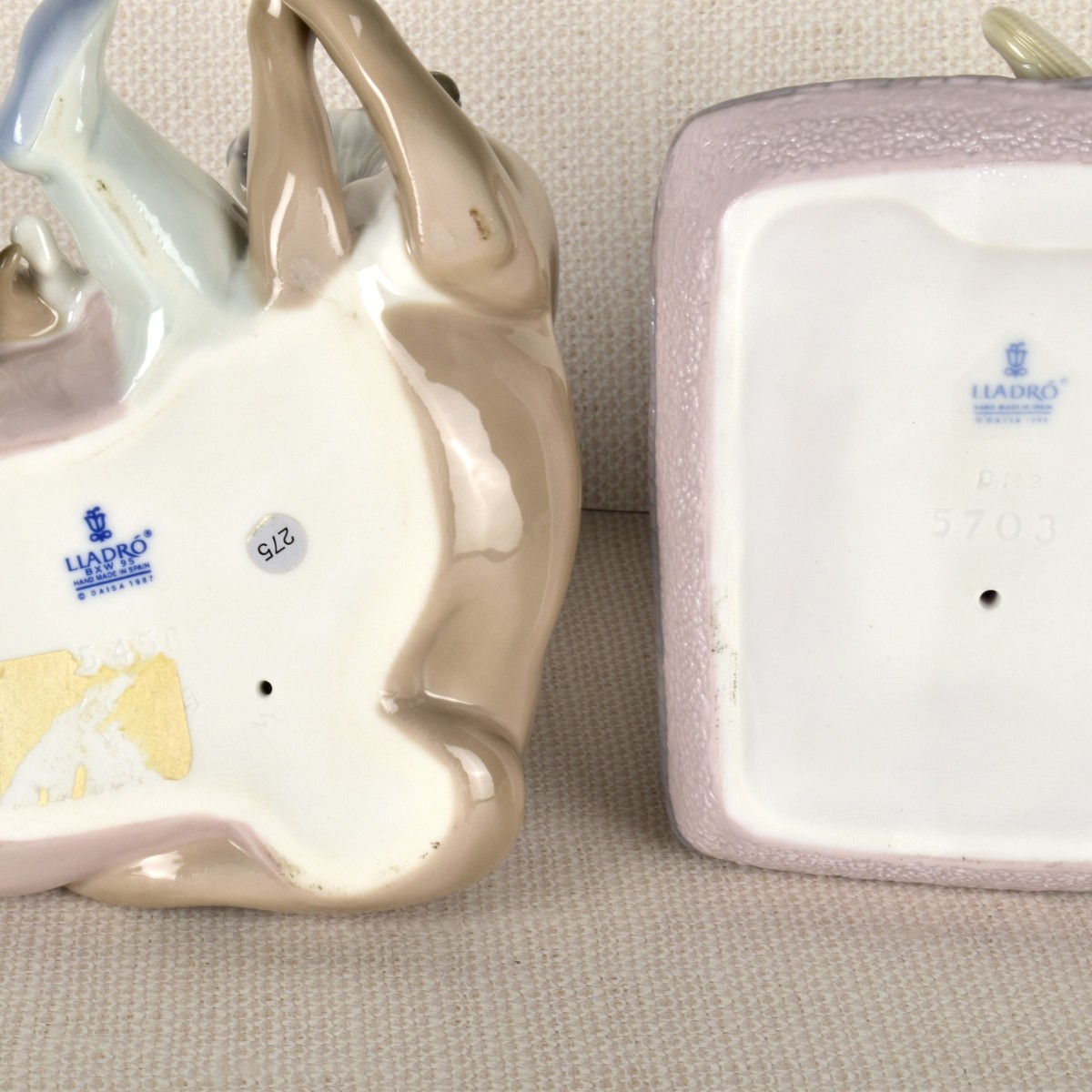 Two Lladro Porcelain Children with Dogs
