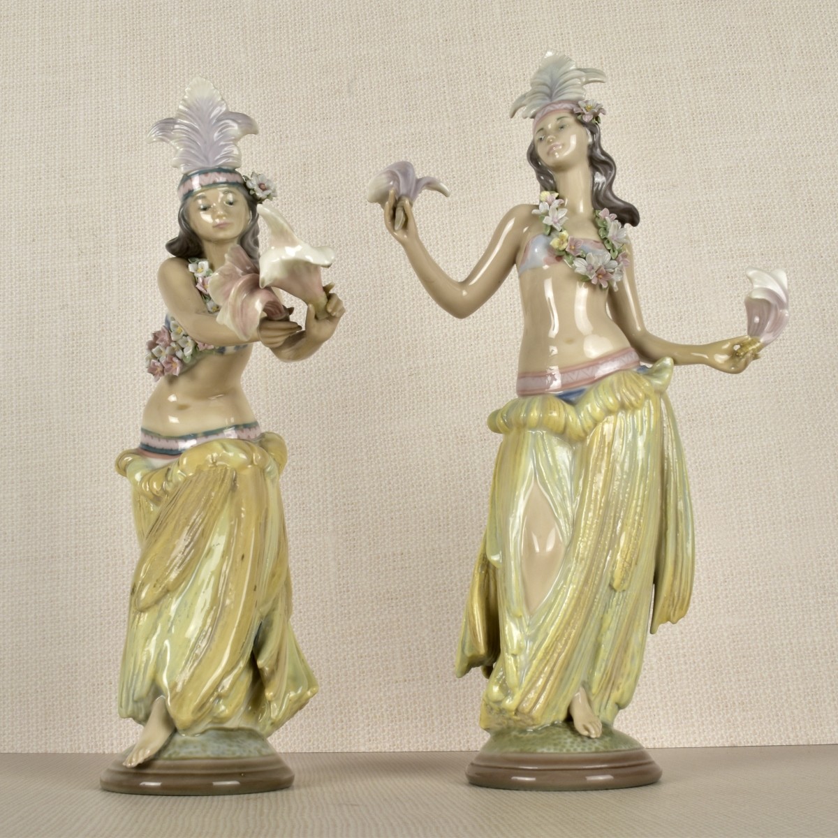 Two Lladro Polynesian Porcelain Figurines