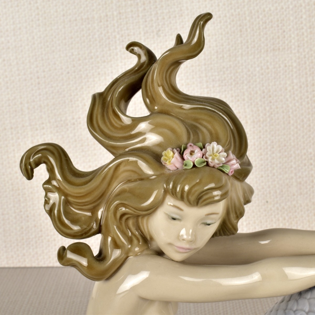 Two (2) Lladro Porcelain Mermaids