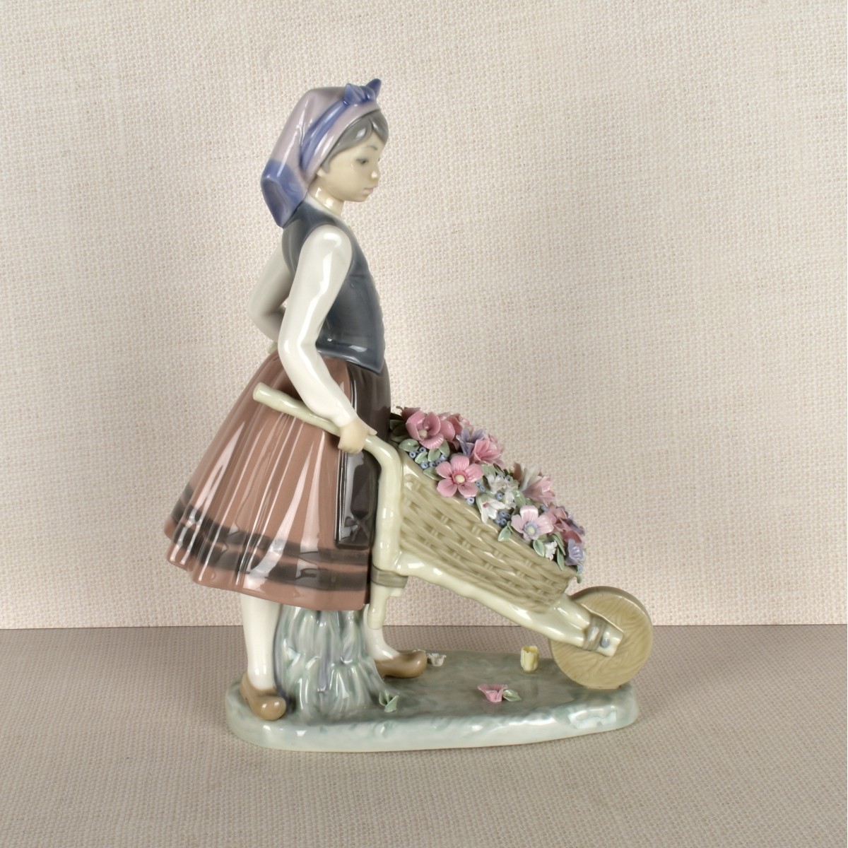 Lladro Figurine of a Girl with FLowers