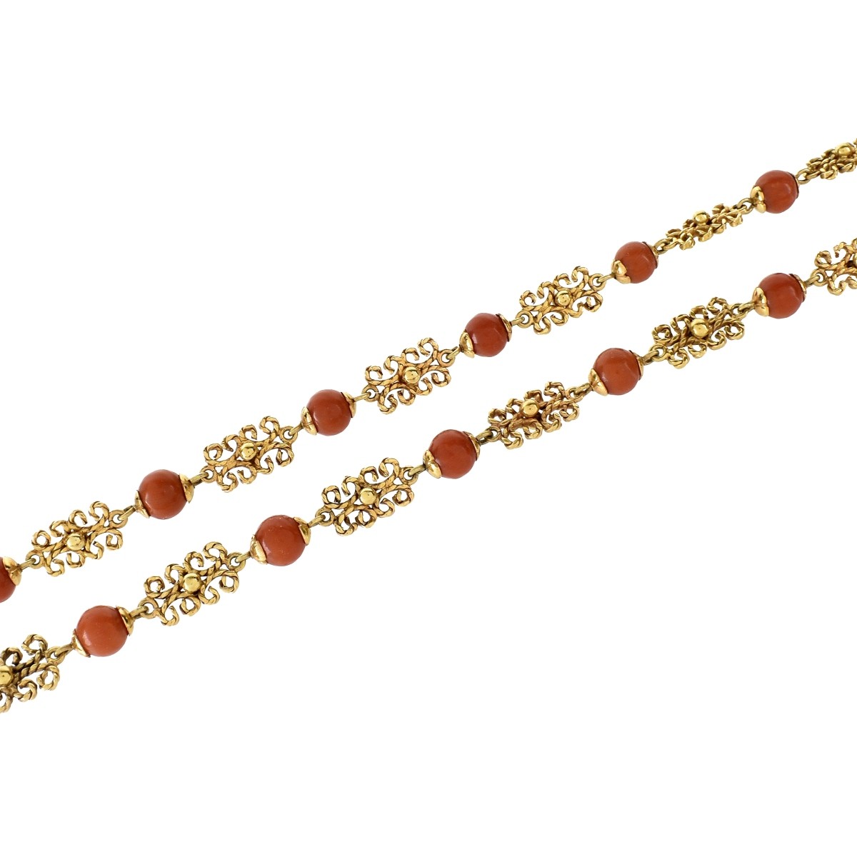 Red Coral and 18K Necklace