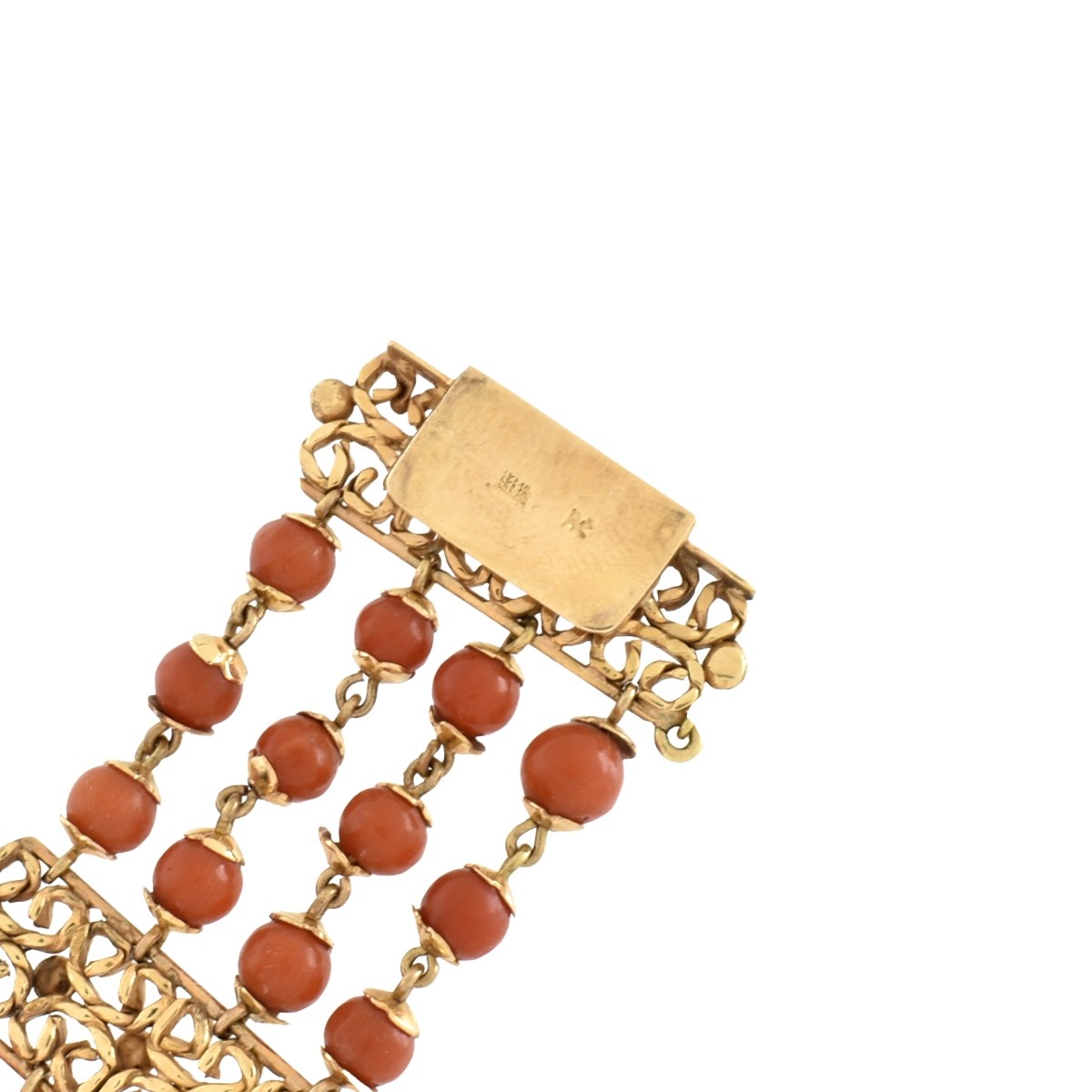 Red Coral and 18K Bracelet