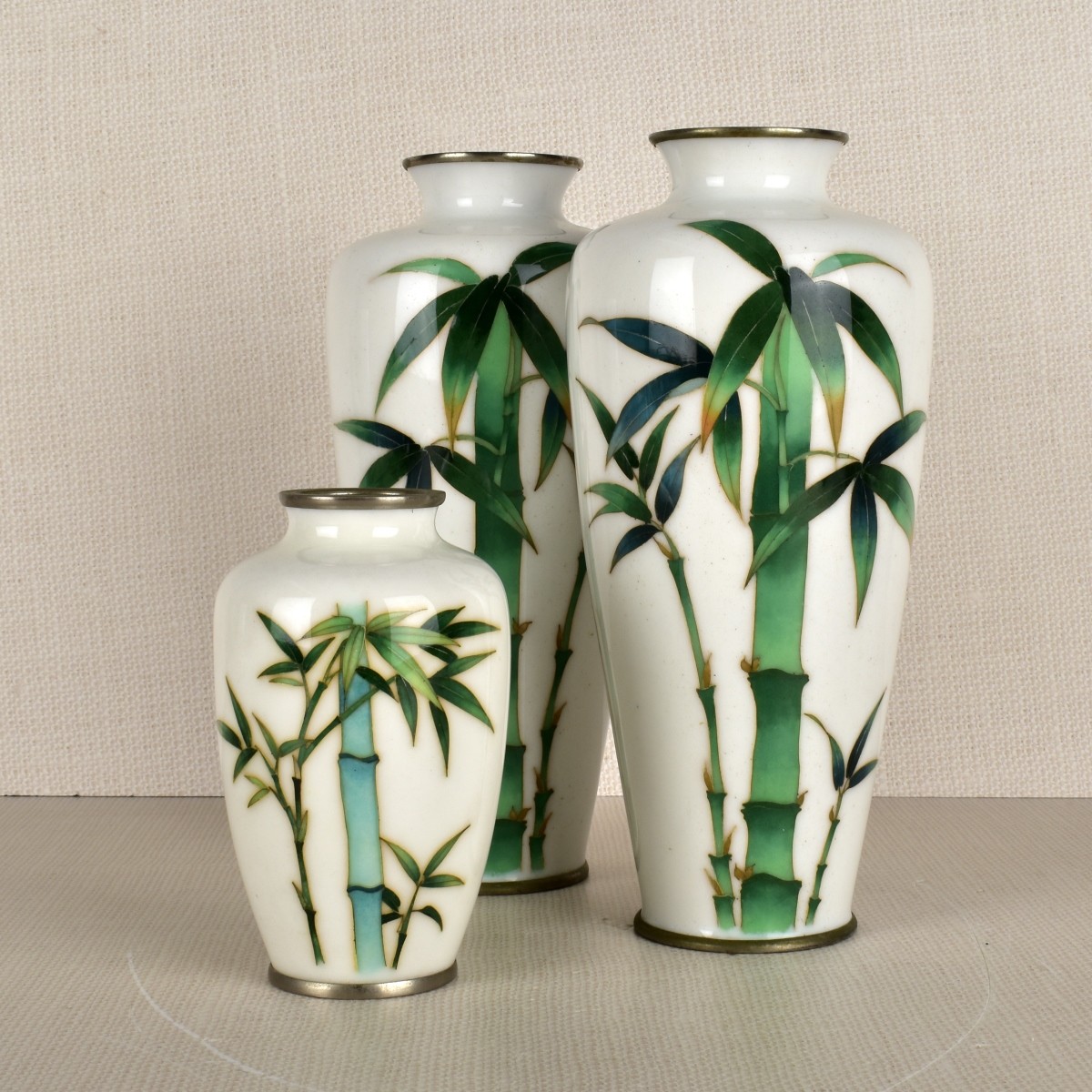 Collection of Three (3) Japanese Cloisonne Vases
