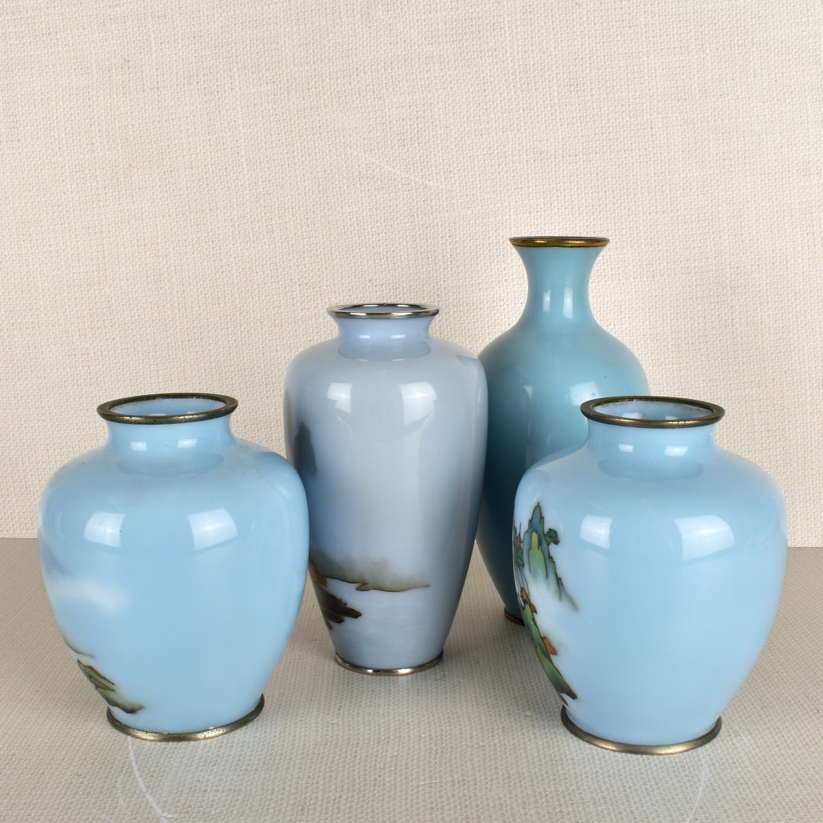 Collection of Four (4) Japanese Cloisonne Vases