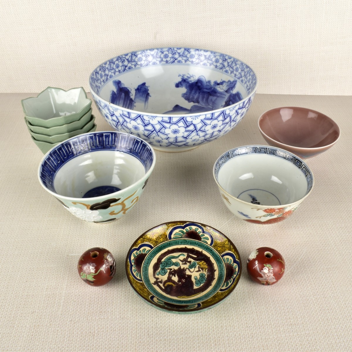 Eleven (11) Asian Porcelain Pieces