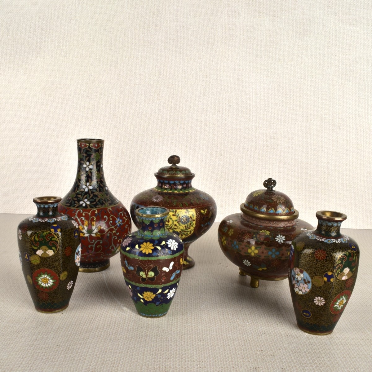 Group of Six (6) Japanese Cloisonne Items