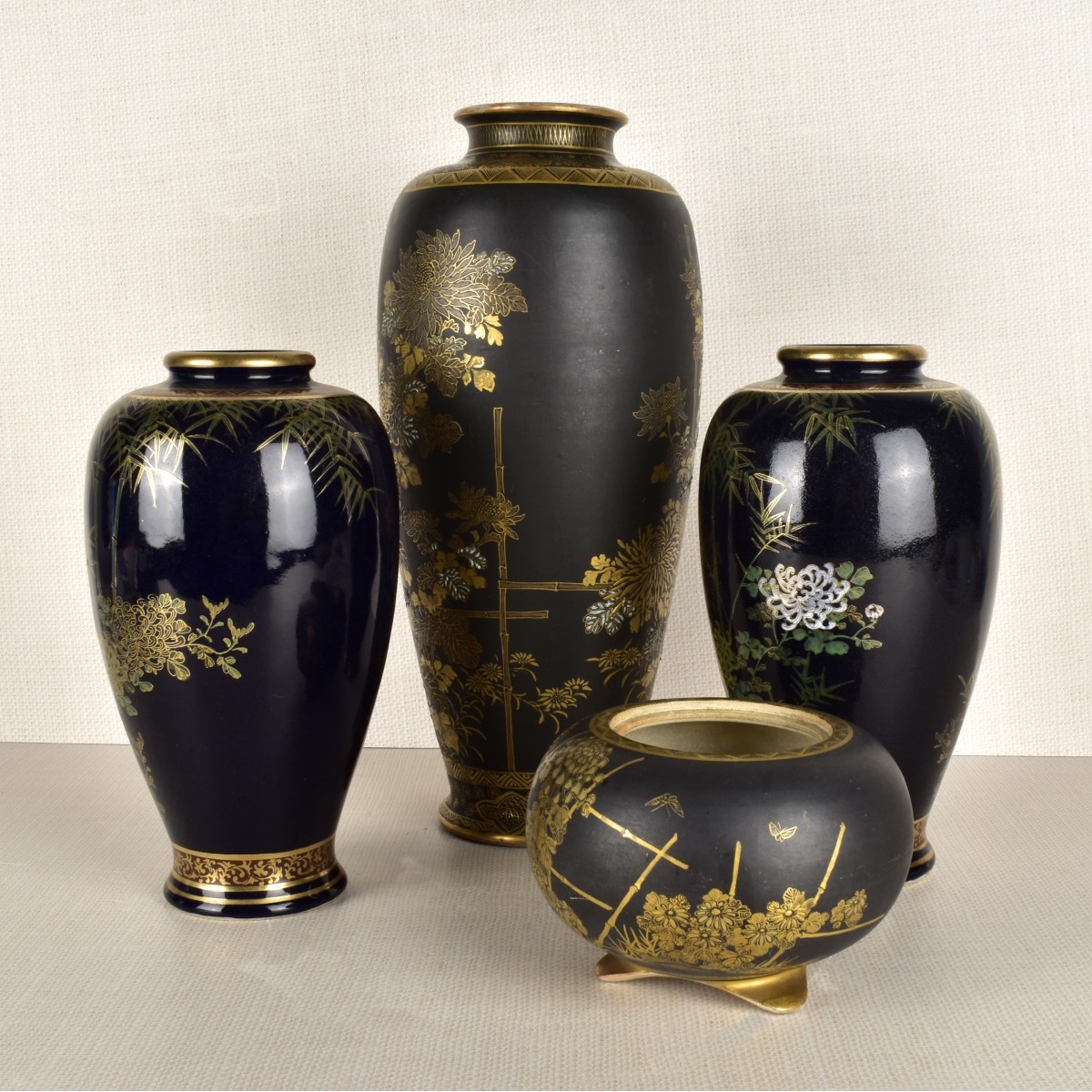 Collection of Four (4) Japanese Satsuma Vessels