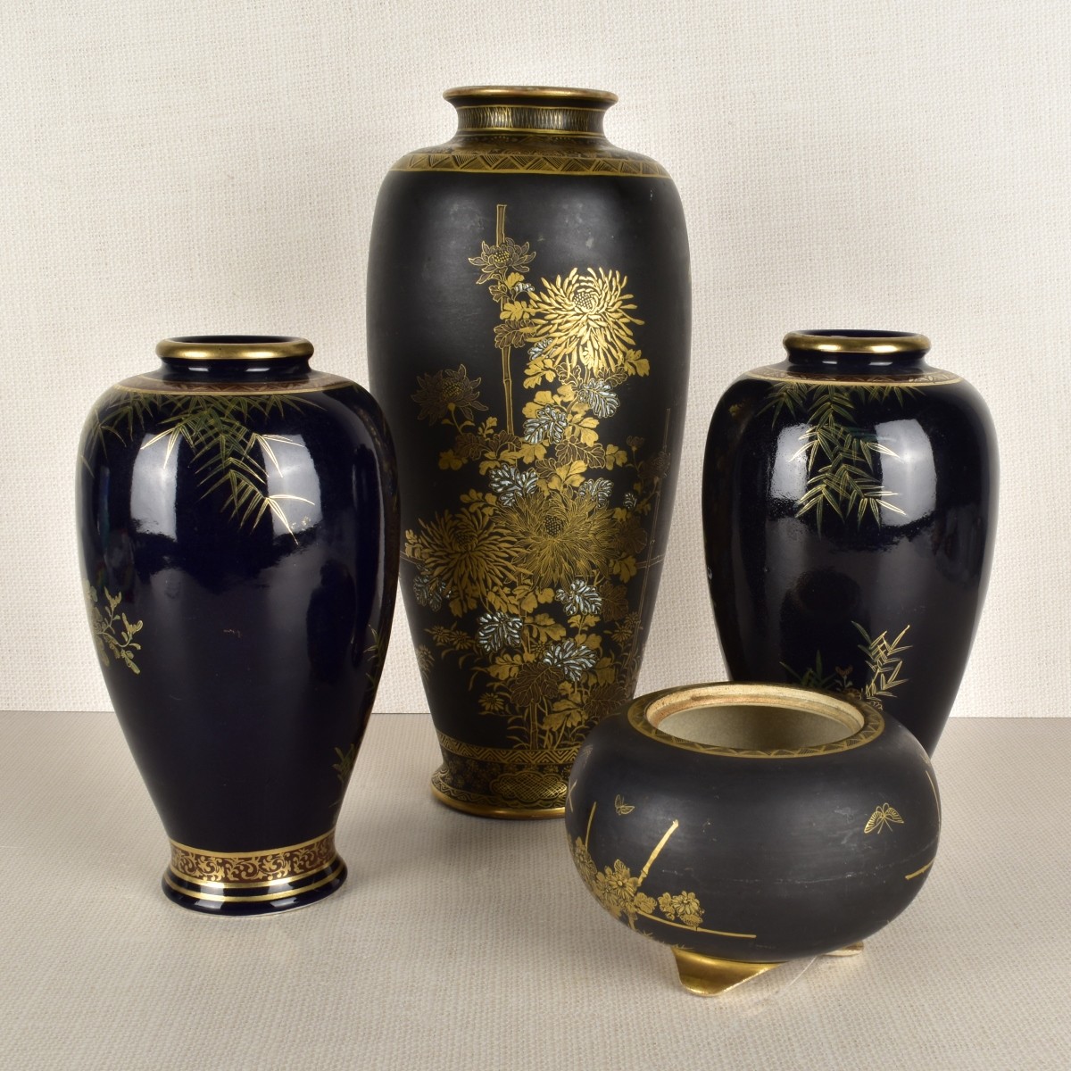 Collection of Four (4) Japanese Satsuma Vessels