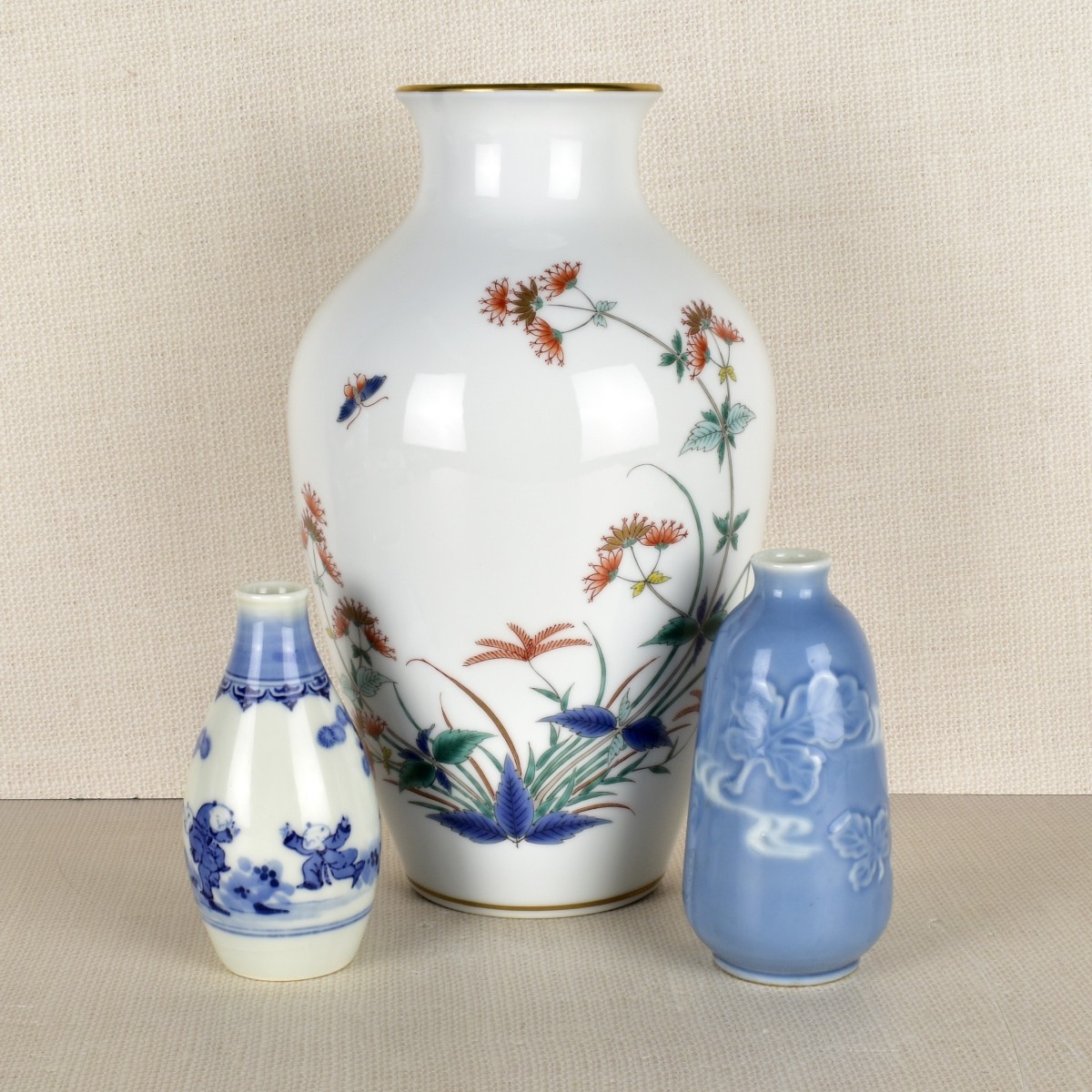 Three (3) Japanese Porcelain Vases