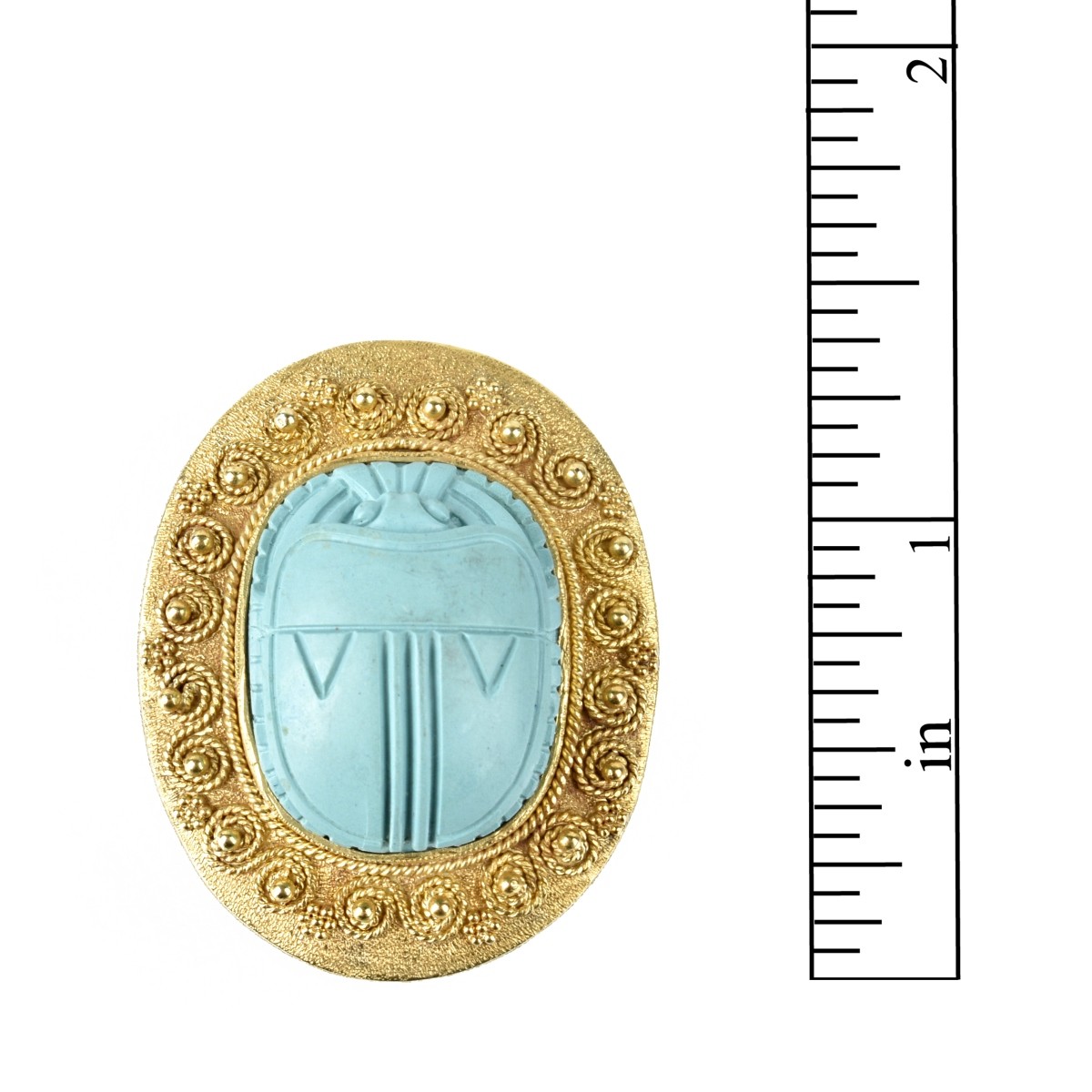 Turquoise and 18K Pendant / Brooch