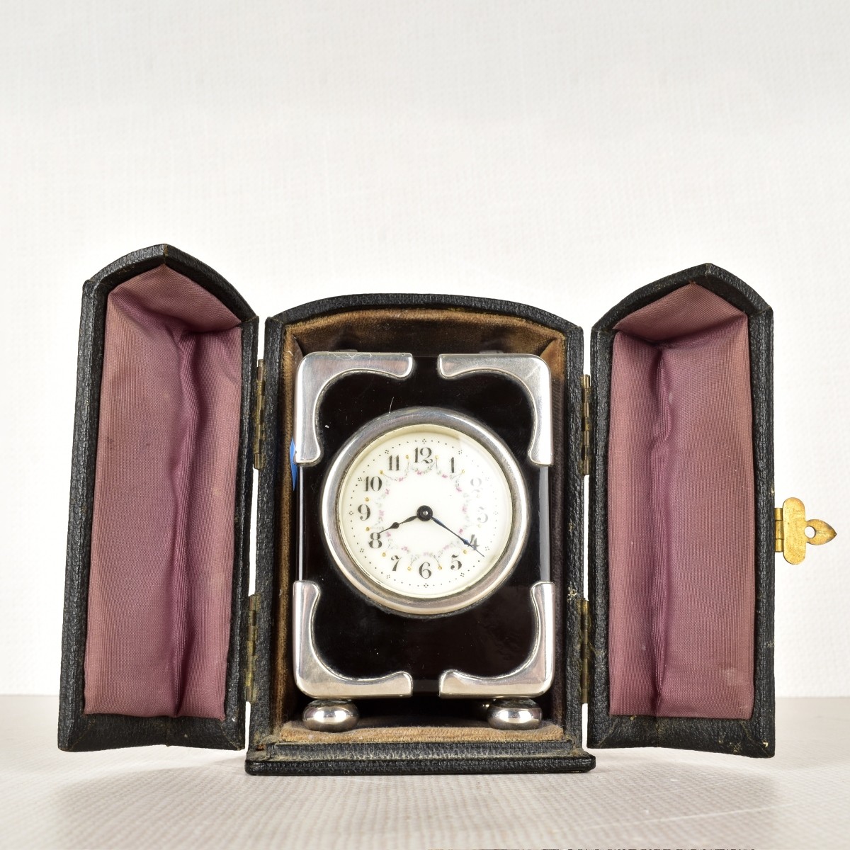 Miniature English Sterling Silver Carriage Clock