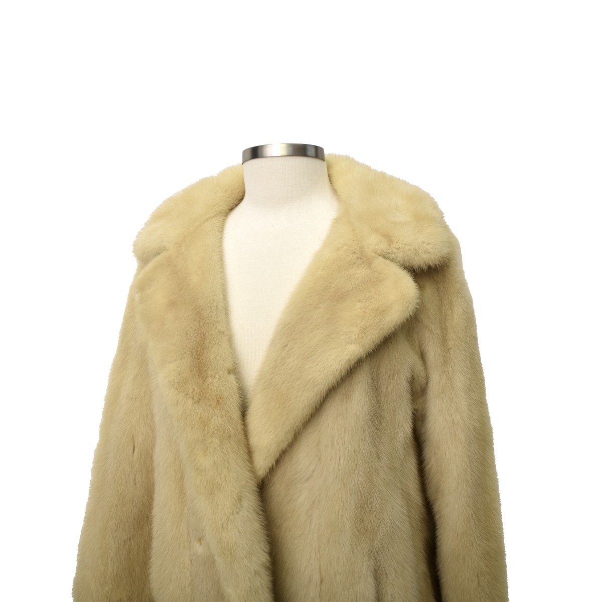 Blond Mink Coat with Matching Hat