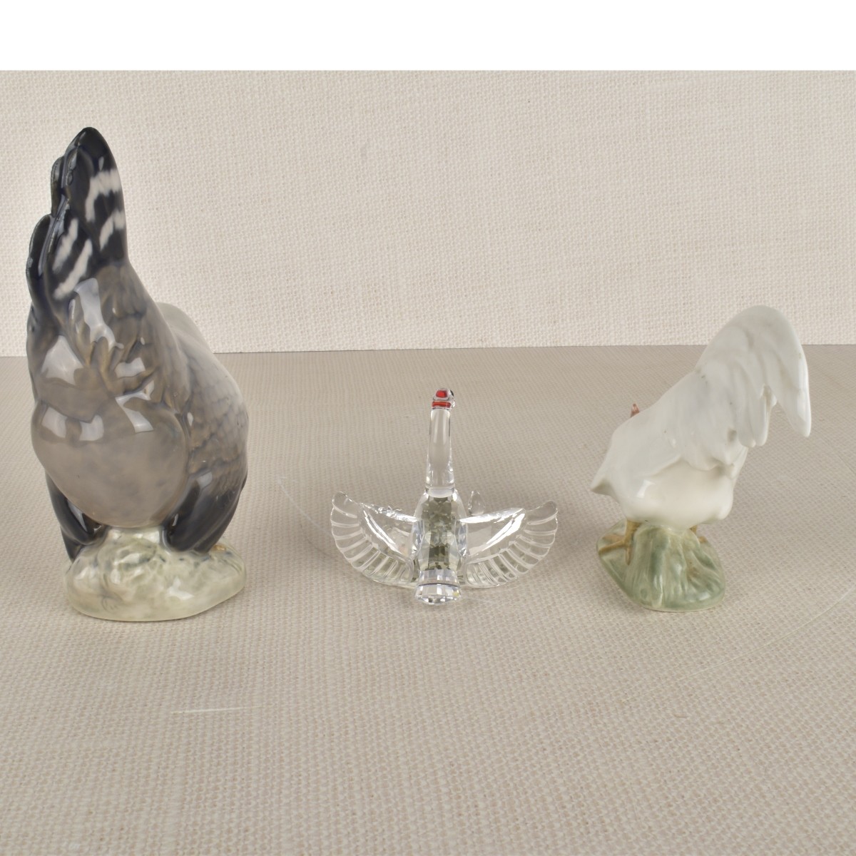 Three (3) Fowl Figurines