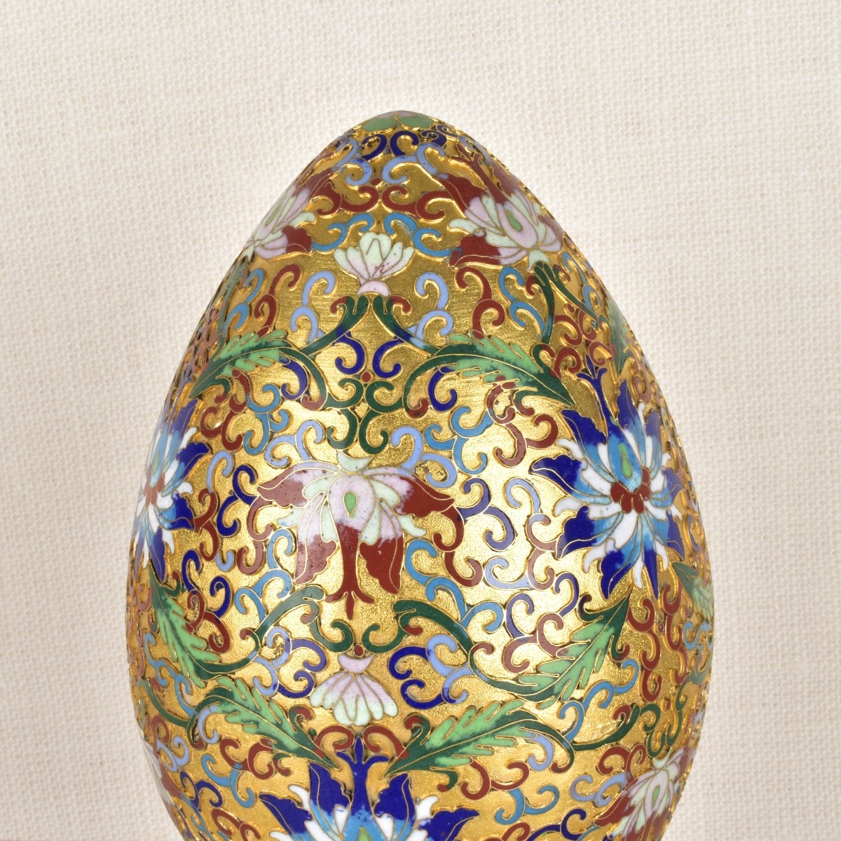 Vintage Chinese Cloisonne Egg Sculpture