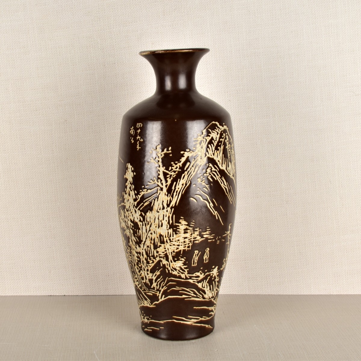 Japanese Incised Pottery Vase