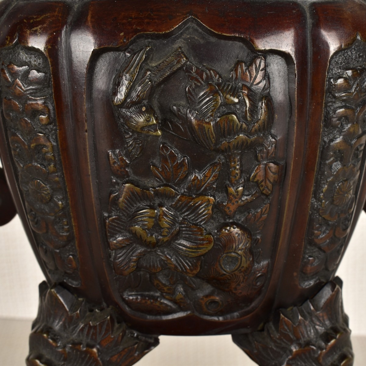 Japanese Bronze Urn with Cover