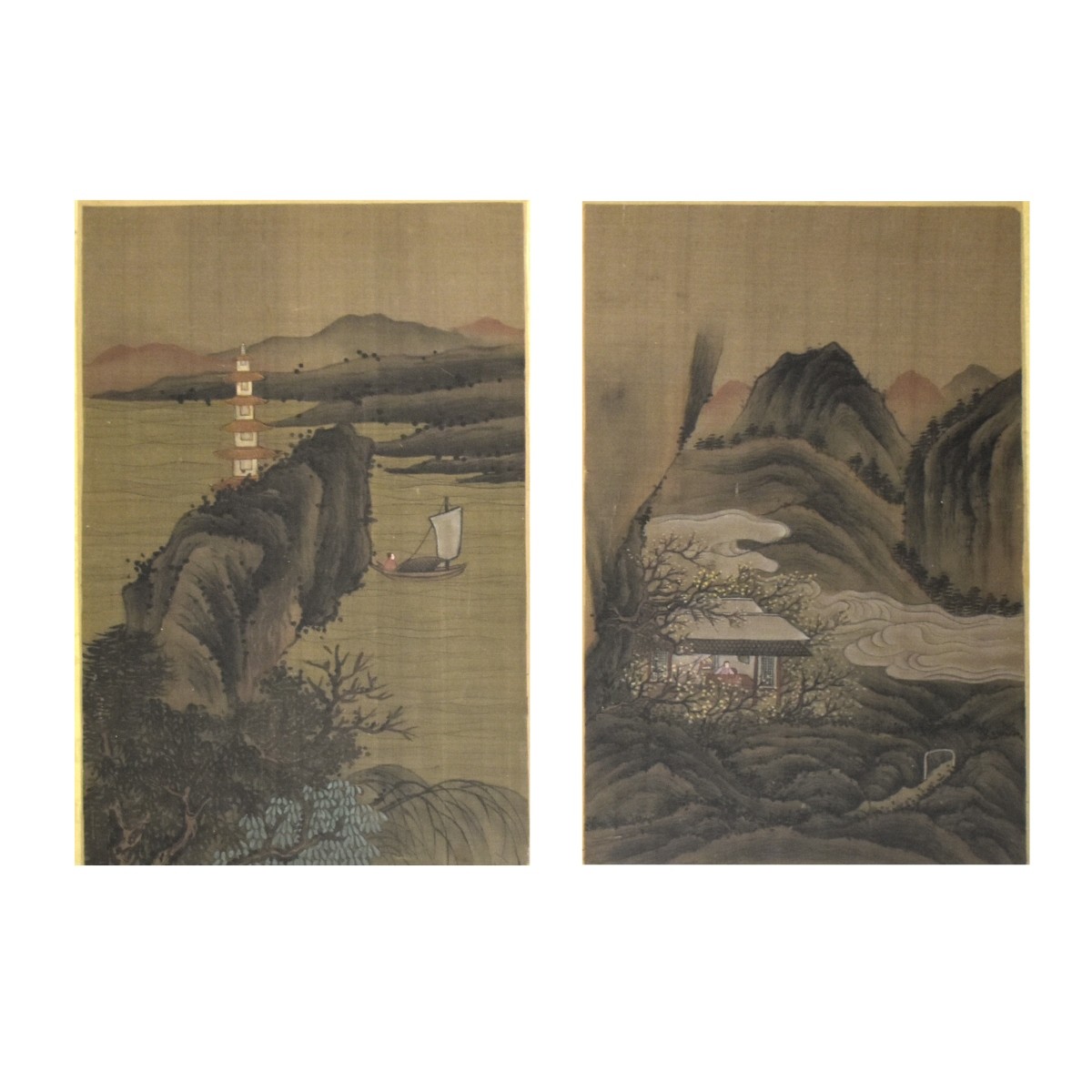 Japanese Framed Silk Embroideries
