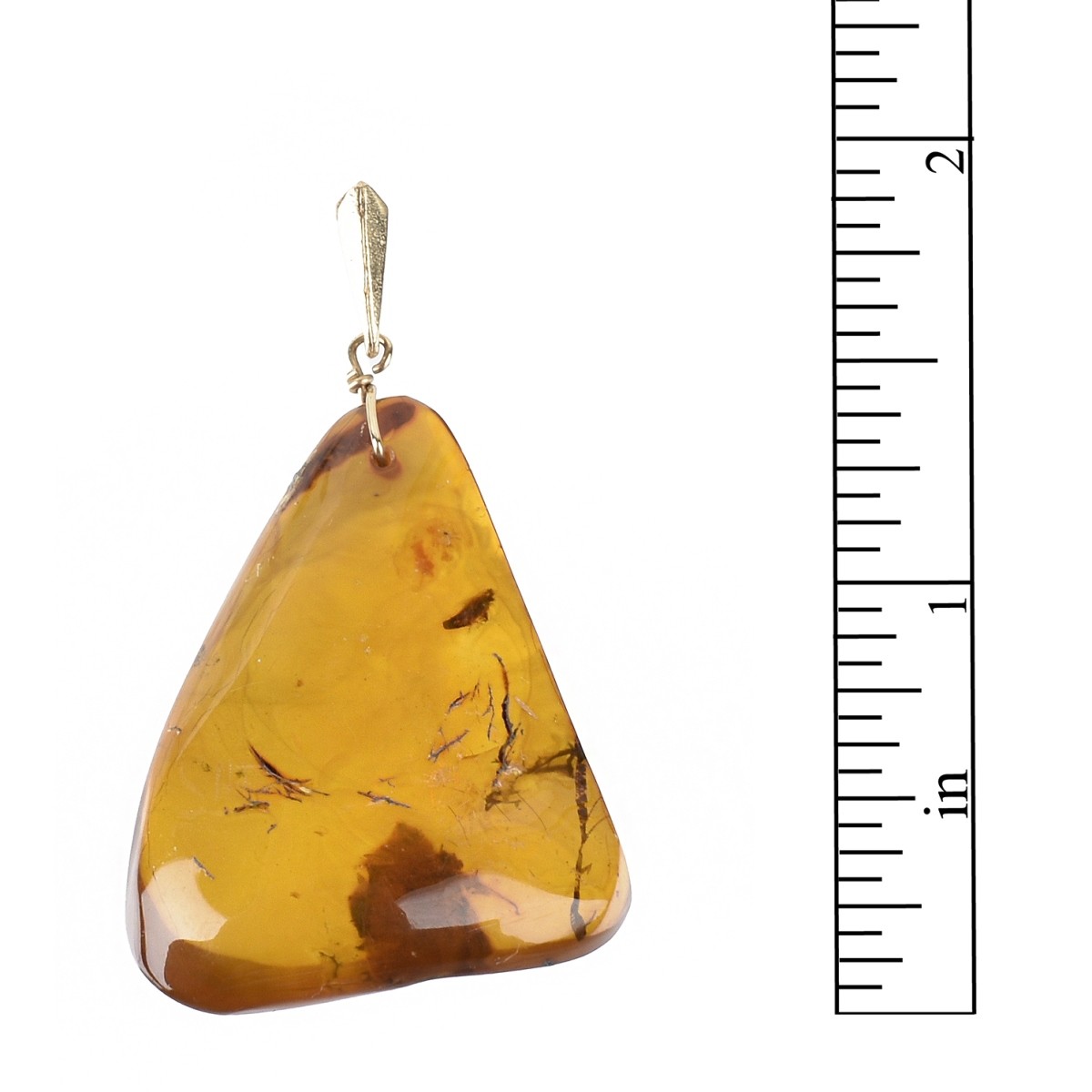 Amber and 14K Pendant