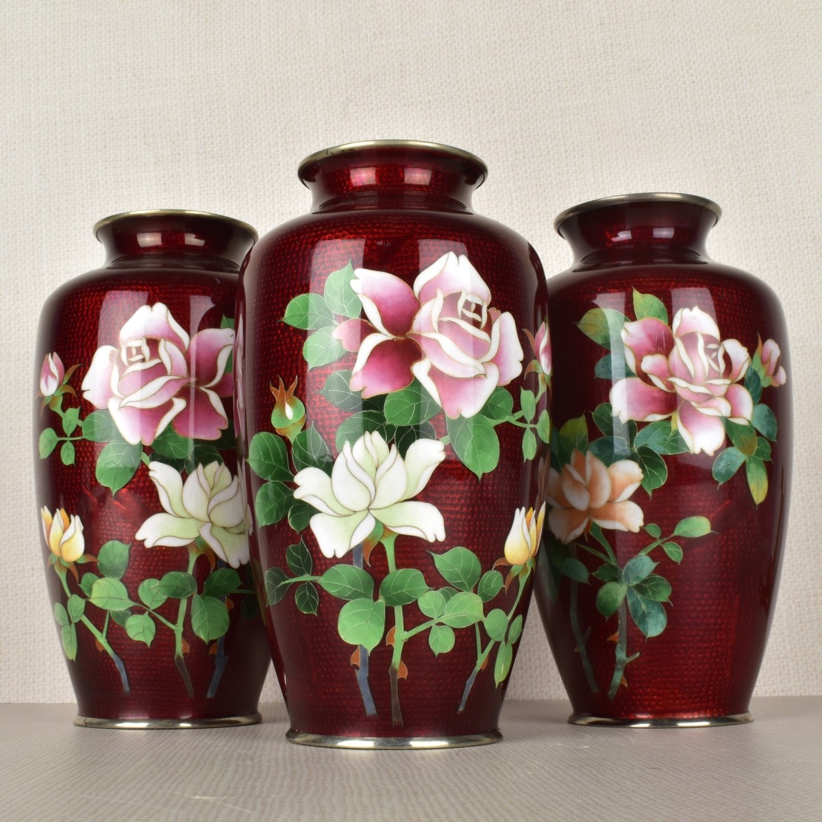 Japanese Cloisonne Vases.