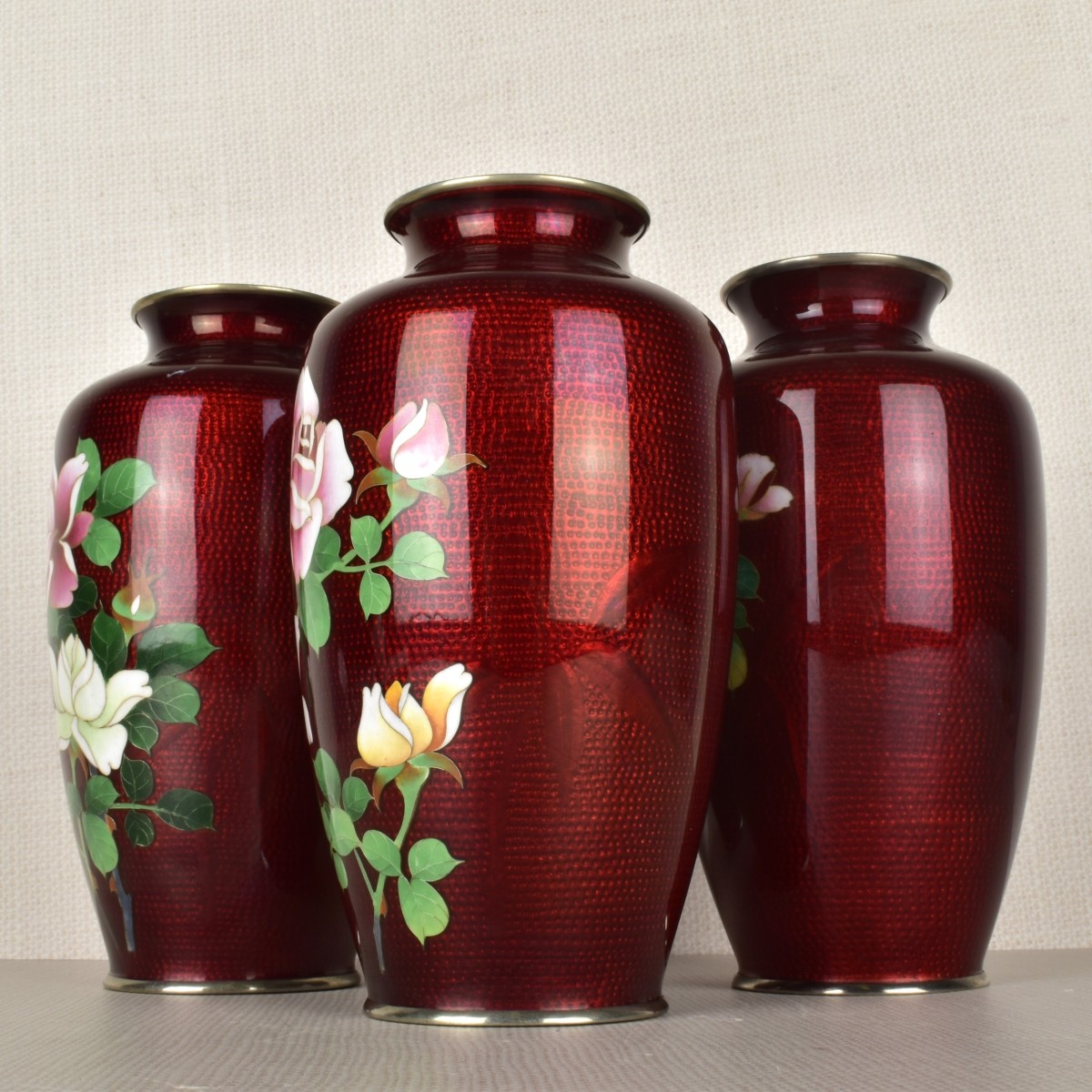 Japanese Cloisonne Vases.