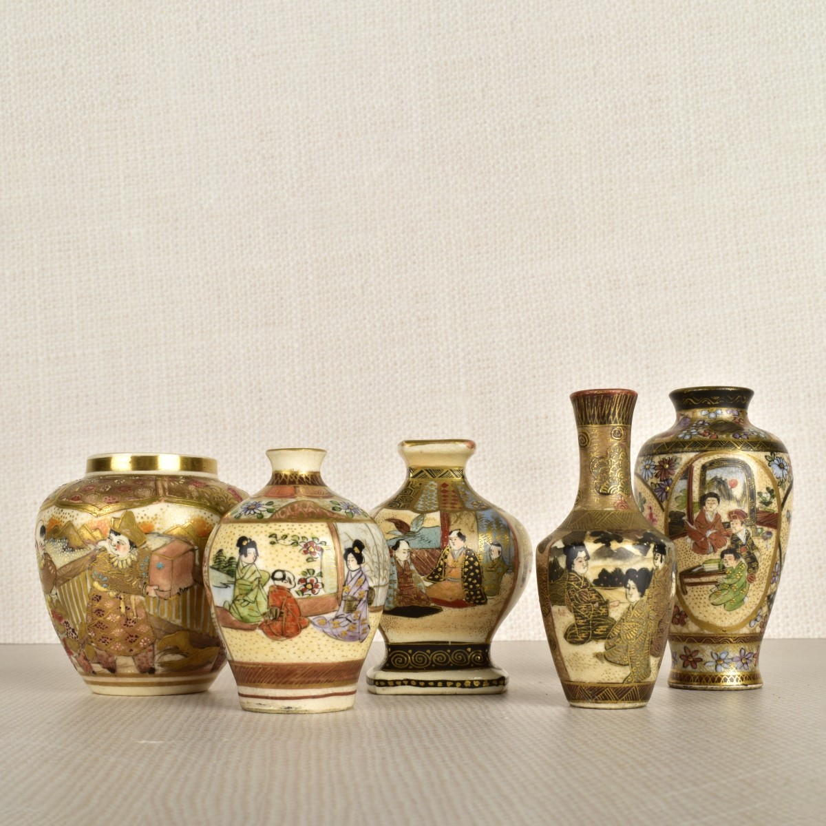 Group of Miniature Satsuma Vases