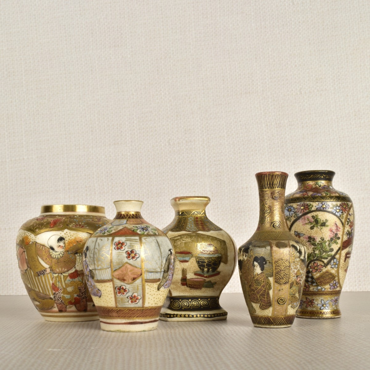 Group of Miniature Satsuma Vases