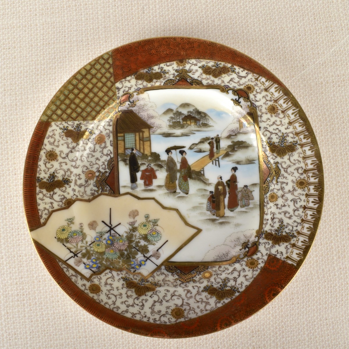 Japanese Kutani Plate and Vase