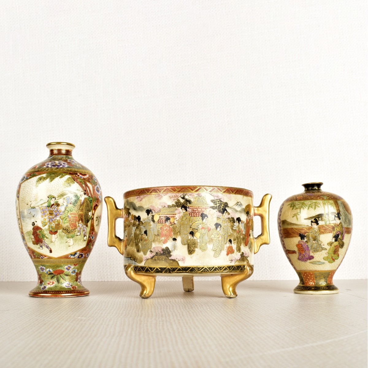 Satsuma Vases and Jar