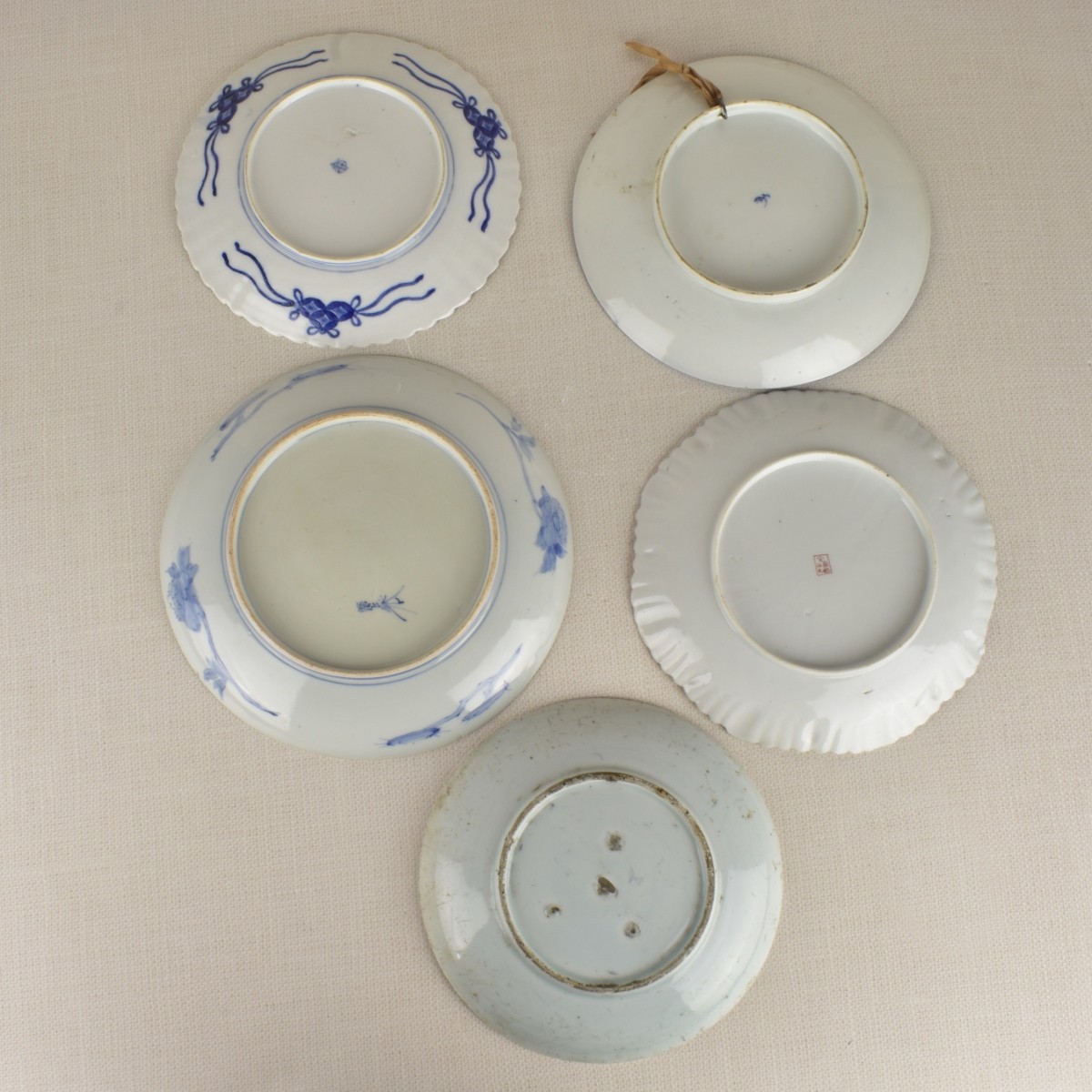 Five (5) Japanese Studio Porcelain Plates