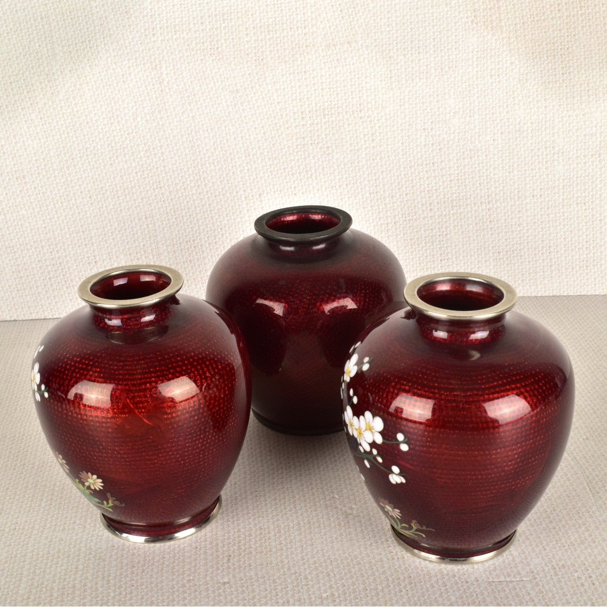 Three (3) Japanese Akasuke Vases