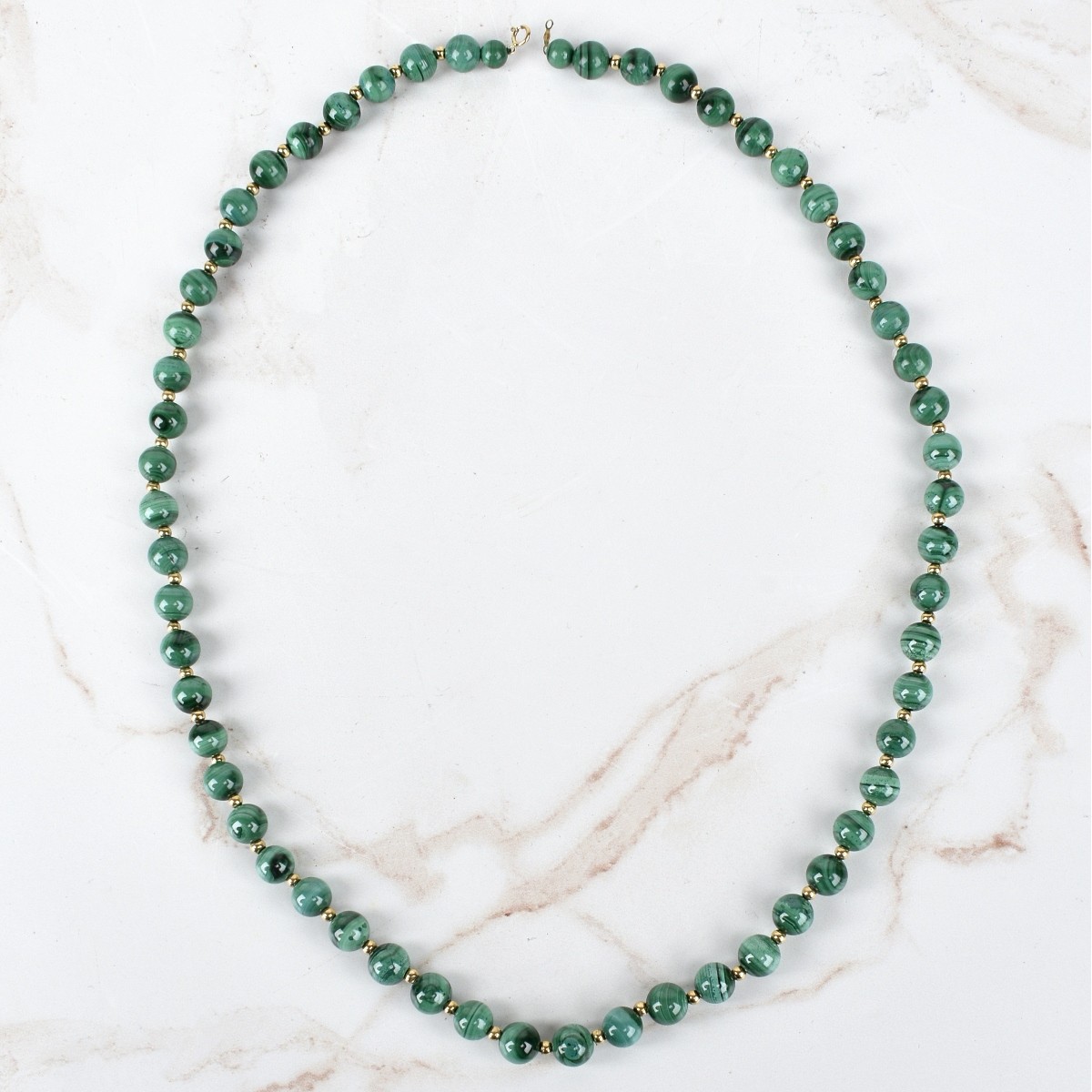 Malachite and 14K Necklace