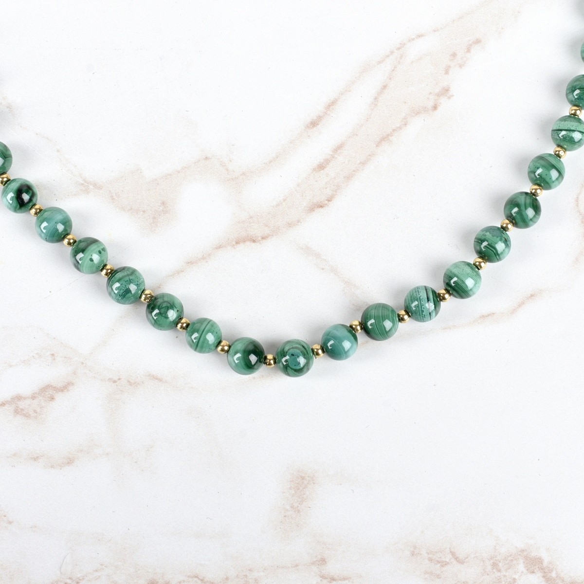 Malachite and 14K Necklace