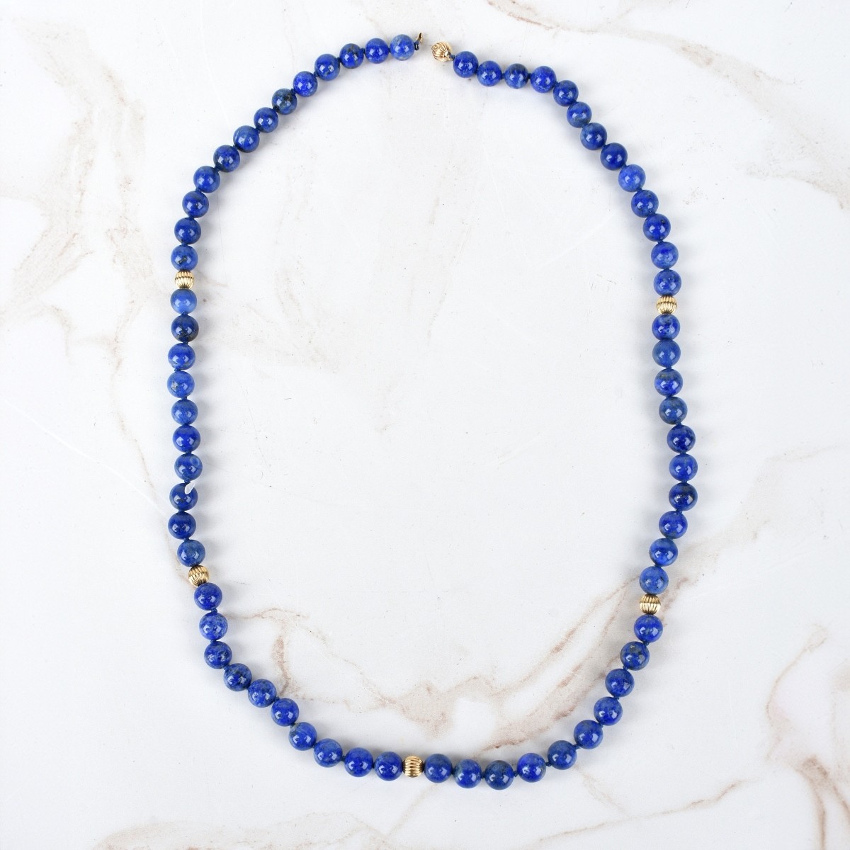 Lapis and 14K Necklace and Earrings