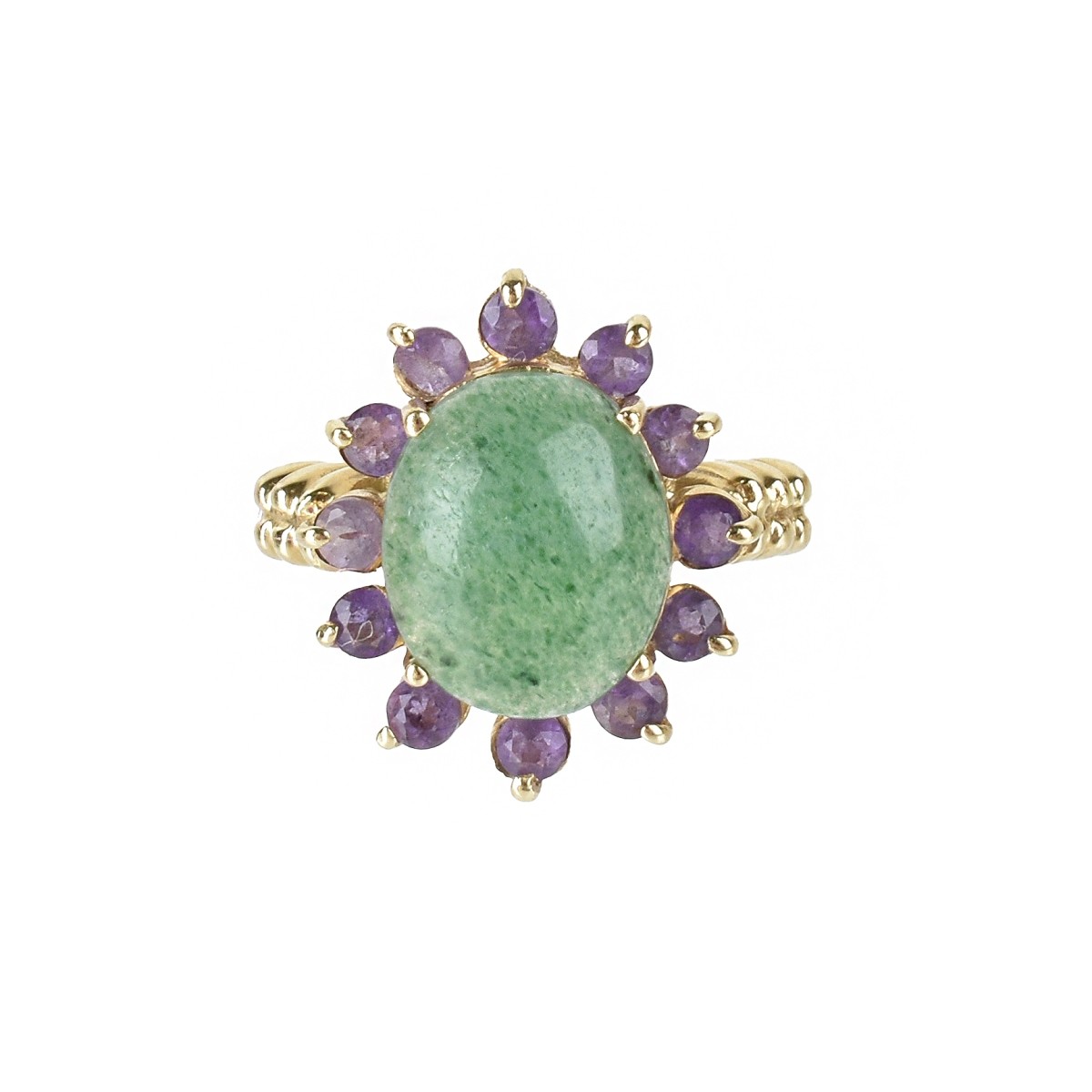 Chrysoprase, Amethyst and 14K Ring