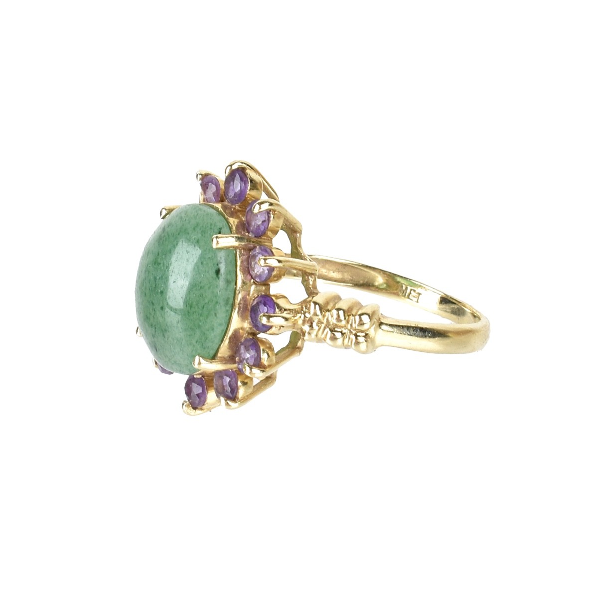 Chrysoprase, Amethyst and 14K Ring