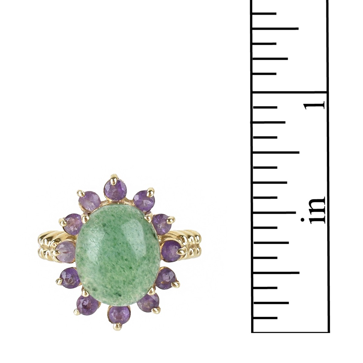 Chrysoprase, Amethyst and 14K Ring