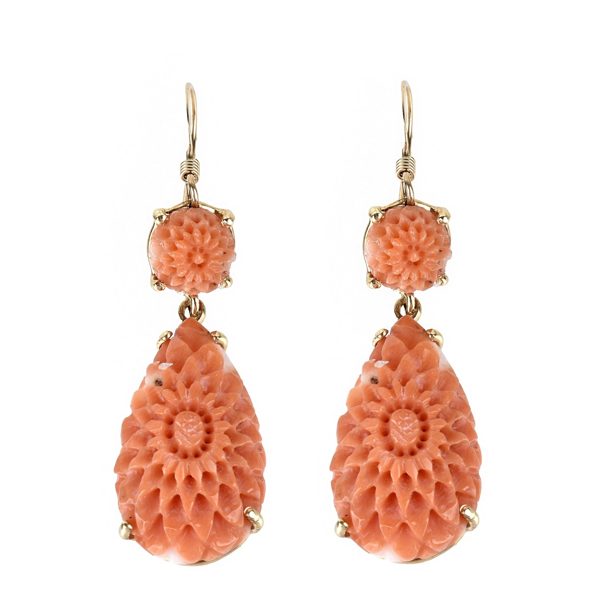 Coral and 14K Earrings