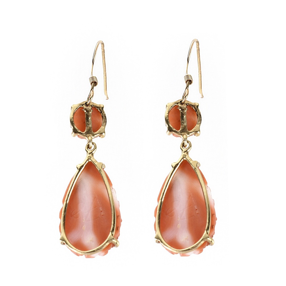 Coral and 14K Earrings