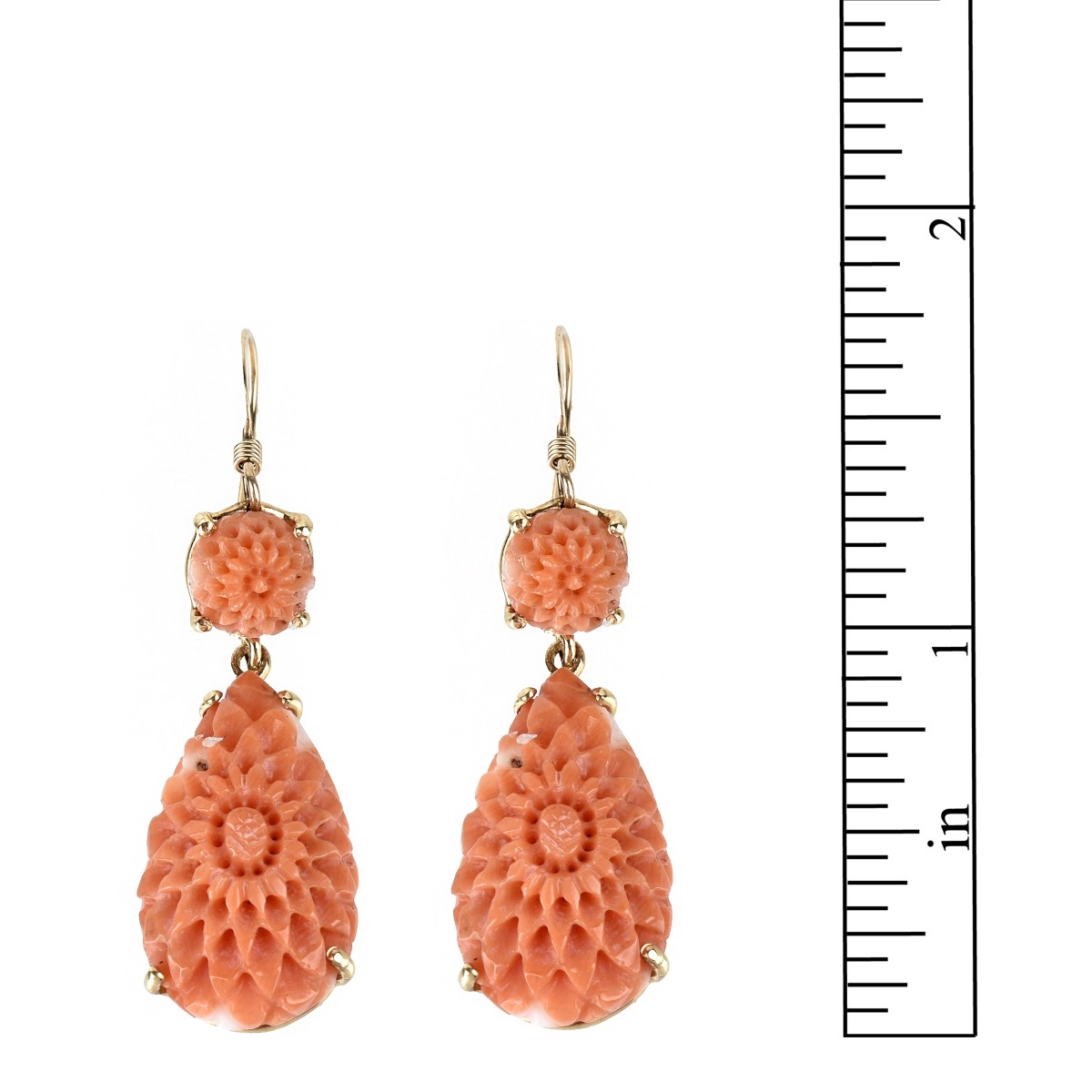 Coral and 14K Earrings