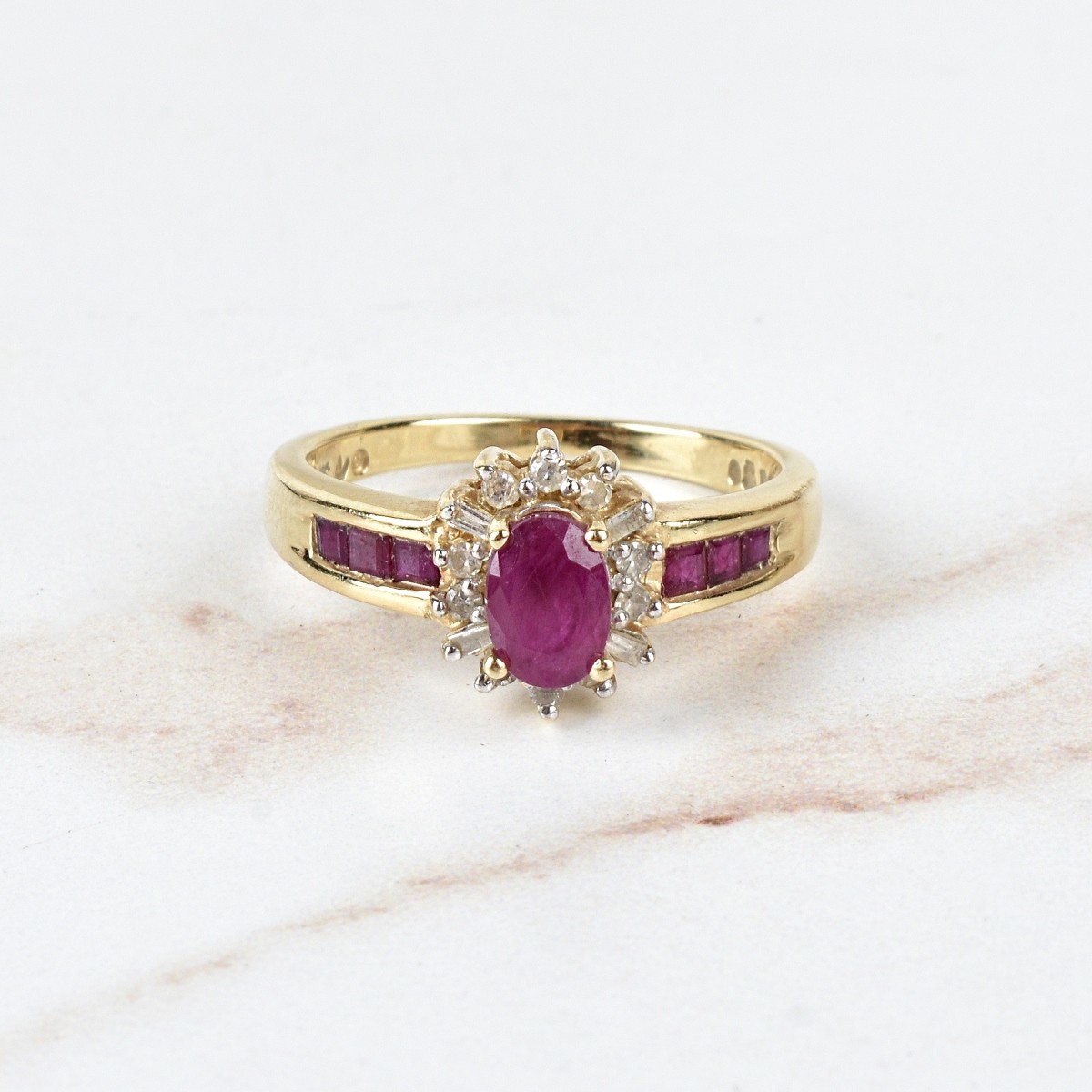 Ruby, Diamond and 14K Ring