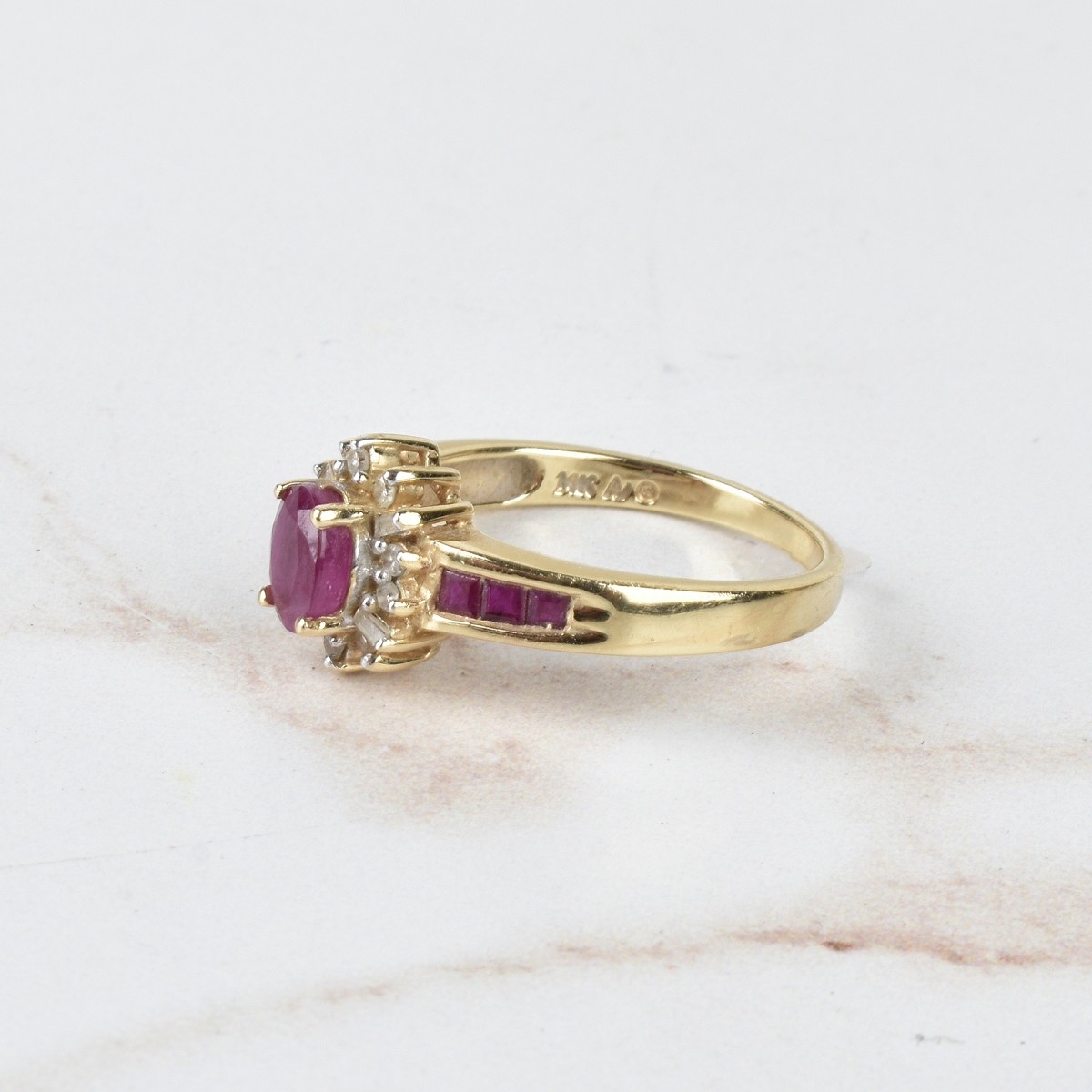 Ruby, Diamond and 14K Ring