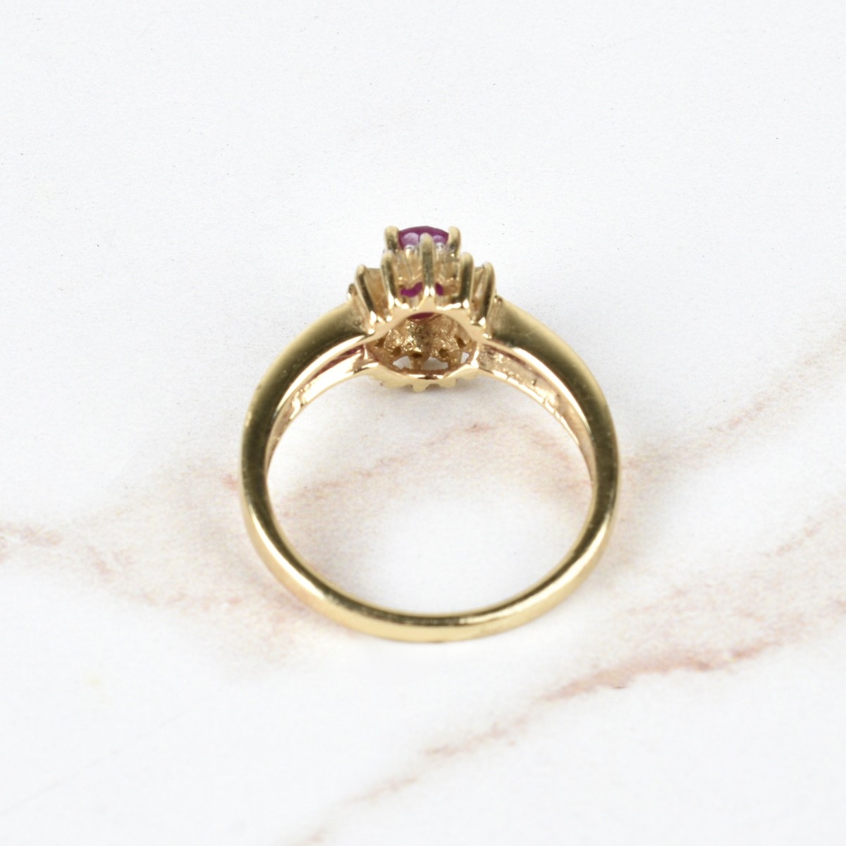 Ruby, Diamond and 14K Ring