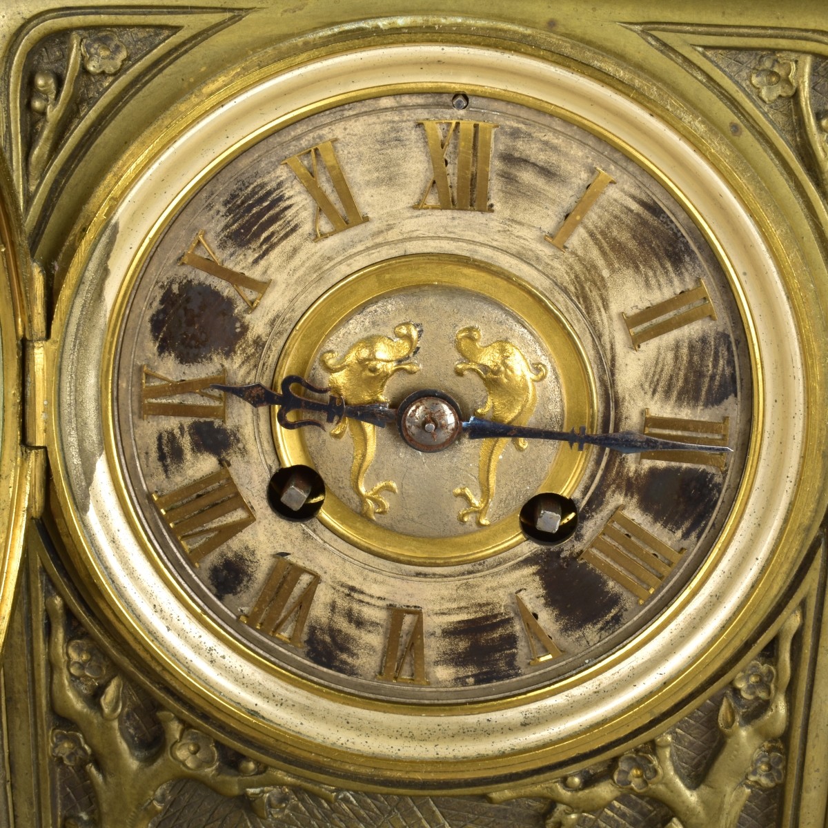 E. Lievre Style Chinoiserie Bronze Mantel Clock