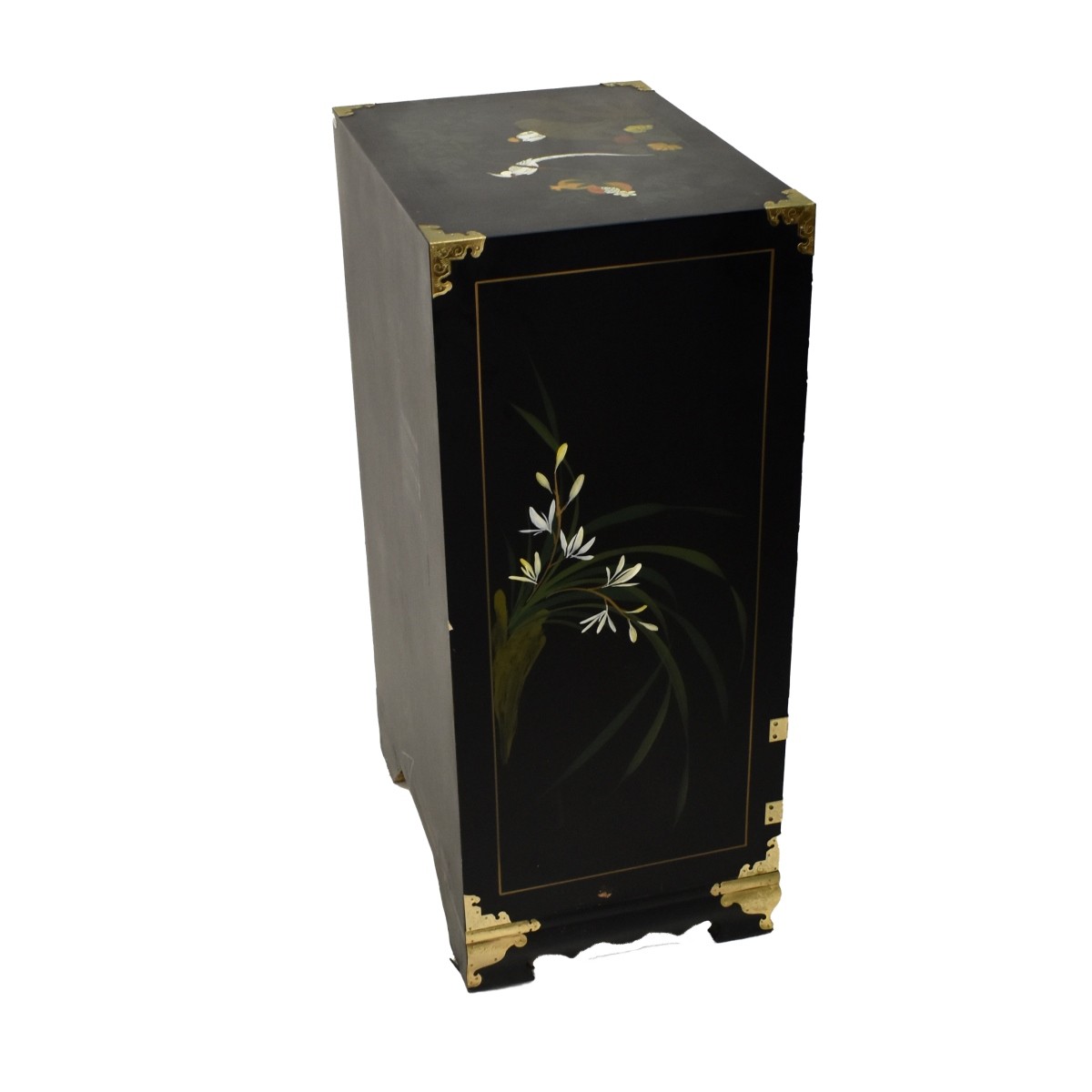 Chinese Black Painted Wood Storage Cabinet