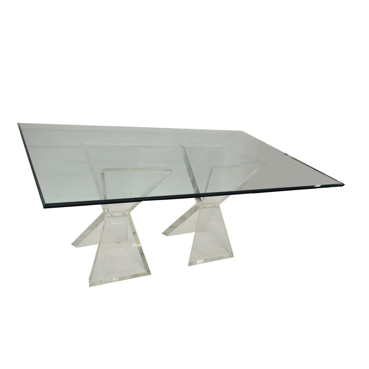 Verano Lucite and Glass Dining Room Table