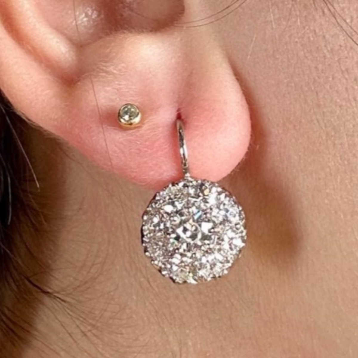 Diamond and Platinum Earrings