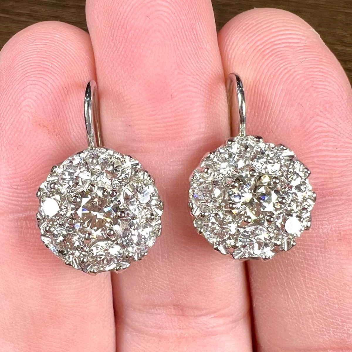 Diamond and Platinum Earrings